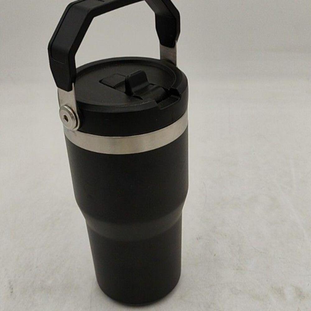 Stanley Black Stainless Steel Travel Tumbler 20oz Flip Straw Handle Insulated